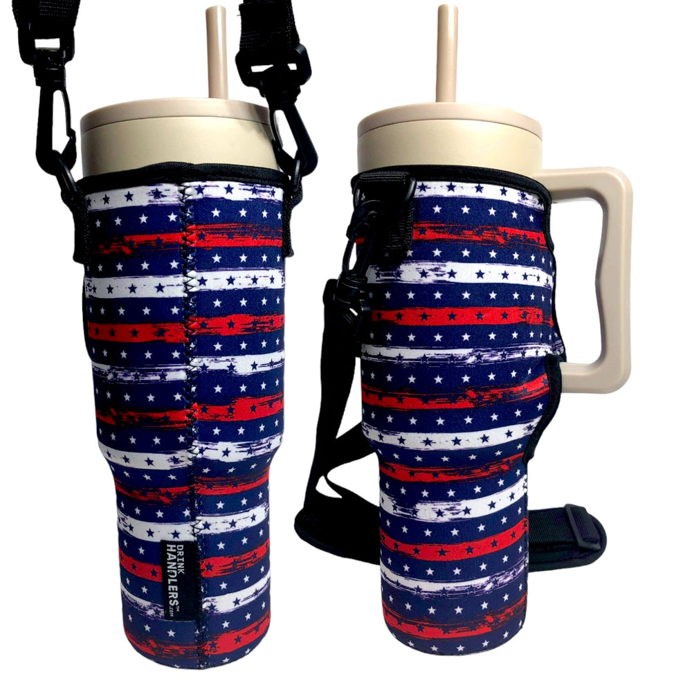 Stars and Stripes 40oz Tumbler With Handle Sleeve