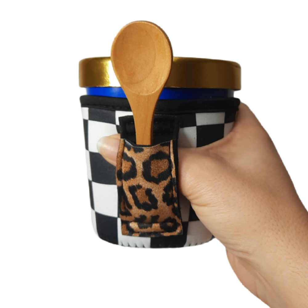 Checkerboard w/ Leopard Pint Size Ice Cream Handler™