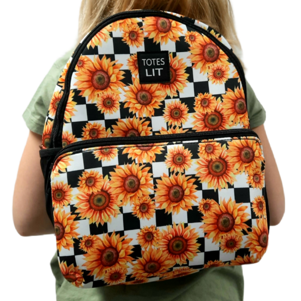 Sunflowers & Checkers Small Backpack