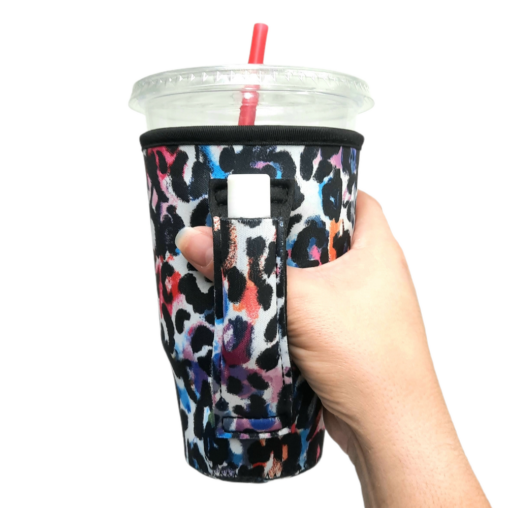 Watercolor Leopard 20oz Large Coffee / Tea / Tumbler Handler™