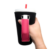 Black w/ Hot Pink 16oz PINT Glass / Medium Fountain Drinks and Tumbler Handlers™