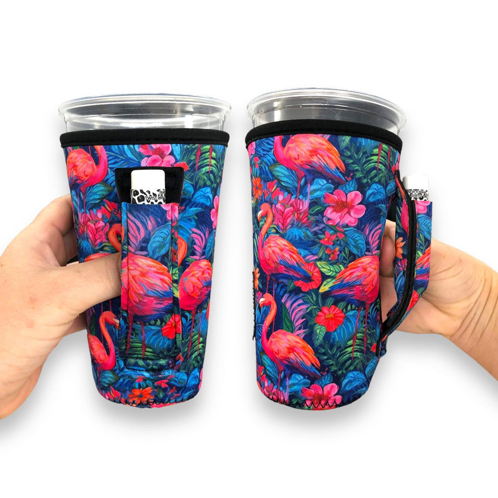 Bright Flamingo 20oz Large Coffee / Tea / Tumbler Handler™