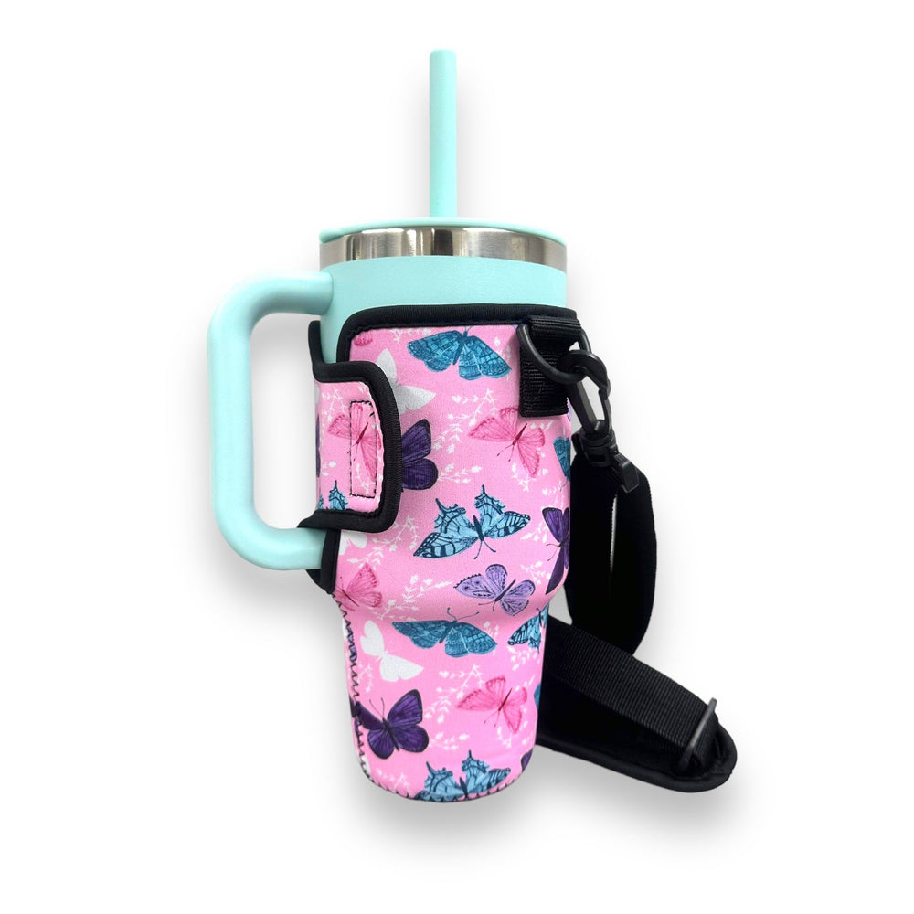 Butterfly 25-35oz Tumbler With Handle Sleeve
