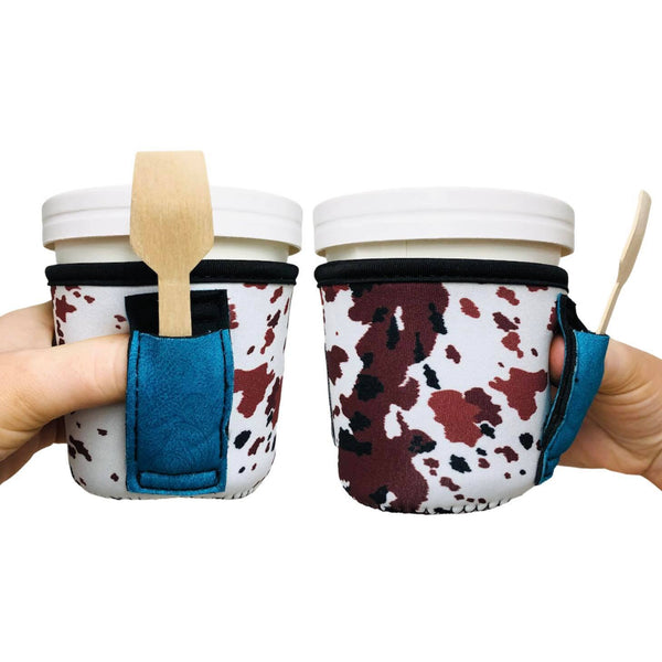 Cowhide w/ Turquoise Leather Pint Size Ice Cream Handler™