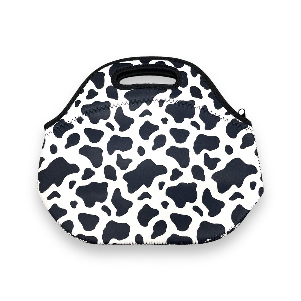 Black and White Cow Print Lunch Bag Tote