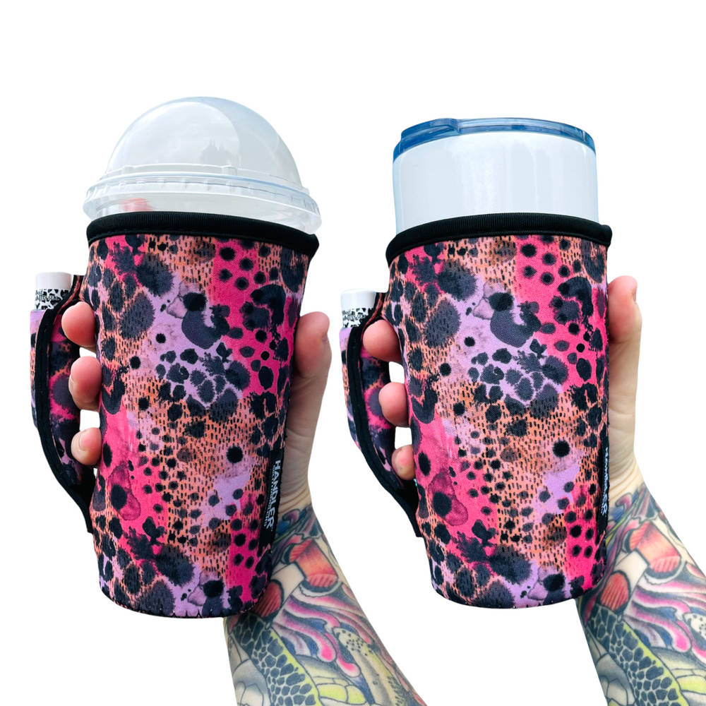 Blushing Leopard  20oz Large Coffee / Tea / Tumbler Handler™
