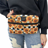 Sunflowers & Checkers Fanny Packin' Tote