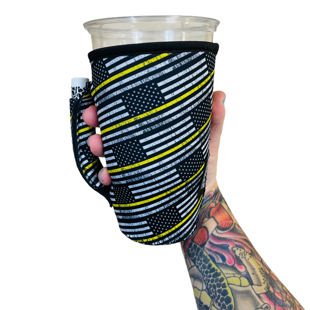 Yellow Line 20oz Large Coffee / Tea / Tumbler Handler™