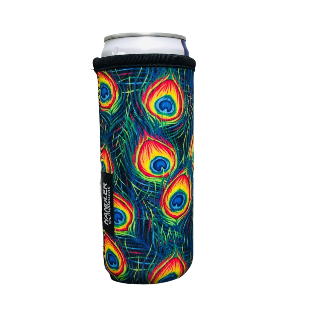 Peacock Feathers 12oz Slim Can Sleeve