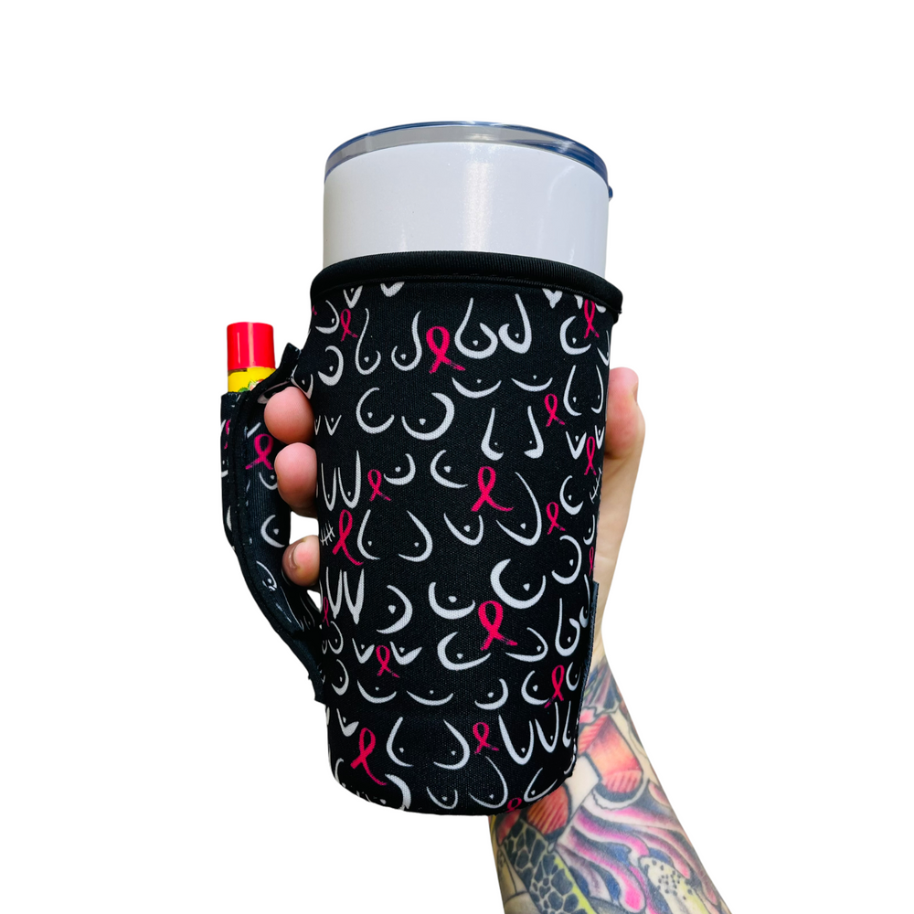 Pink Ribbon 20oz Large Coffee / Tea / Tumbler Handler™
