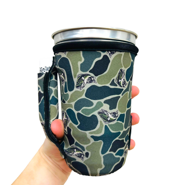 Fish Camo 16oz PINT Glass / Medium Fountain Drinks and Hot Coffee Handlers™