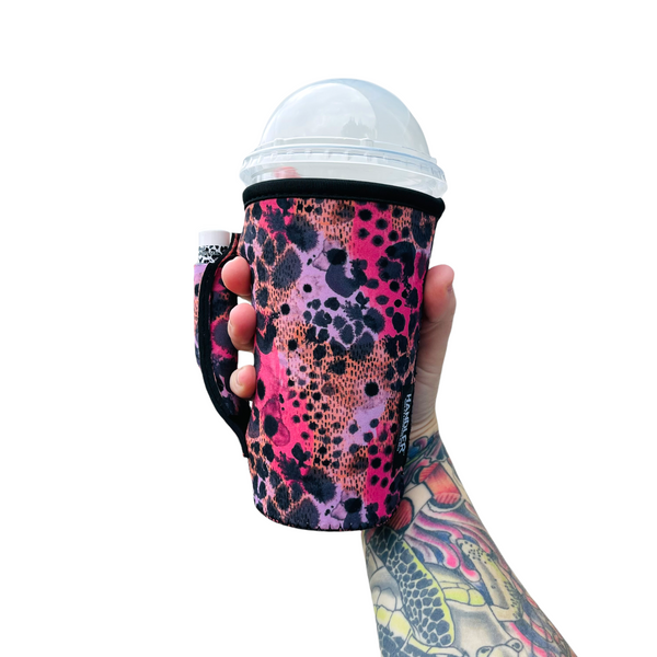 Blushing Leopard  20oz Large Coffee / Tea / Tumbler Handler™