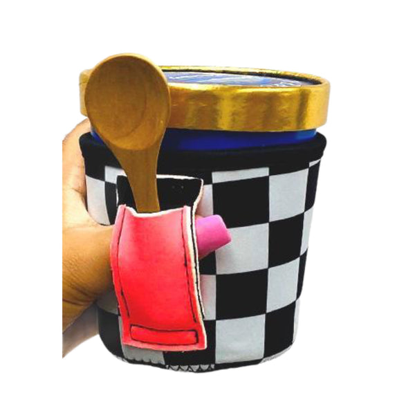 Checkerboard w/ Neon Pink Pint Size Ice Cream Handler™