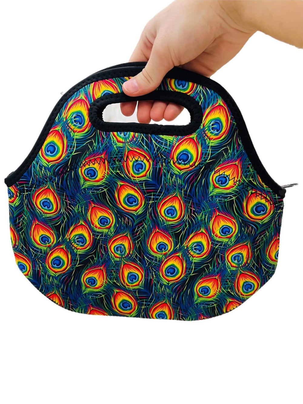 Peacock Feathers Lunch Bag Tote