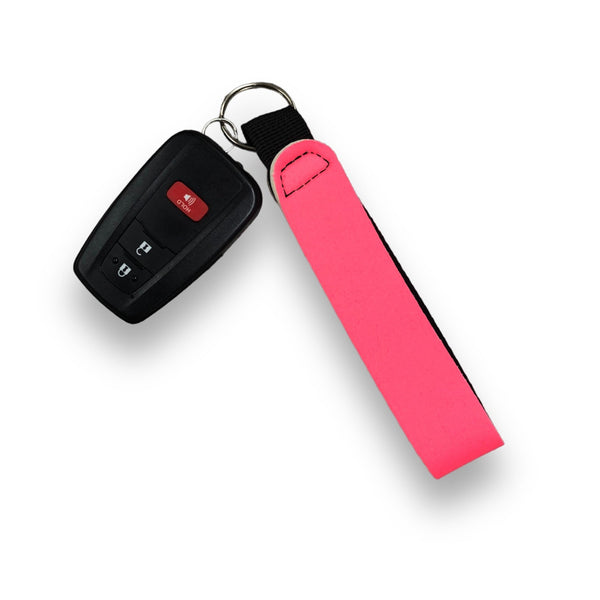 Neon Pink Wristlet Keychain