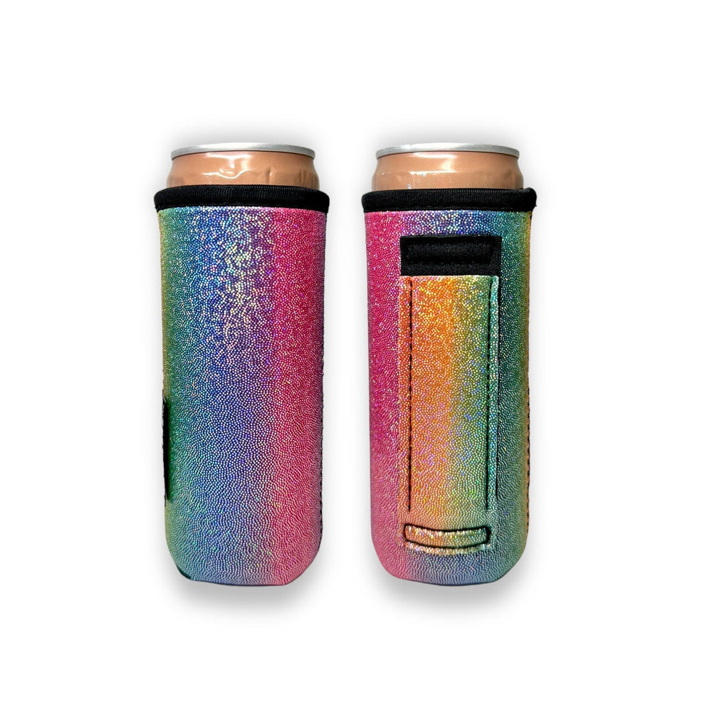 Iridescent Rainbow 12oz Slim Can Handler™ - Drink Handlers