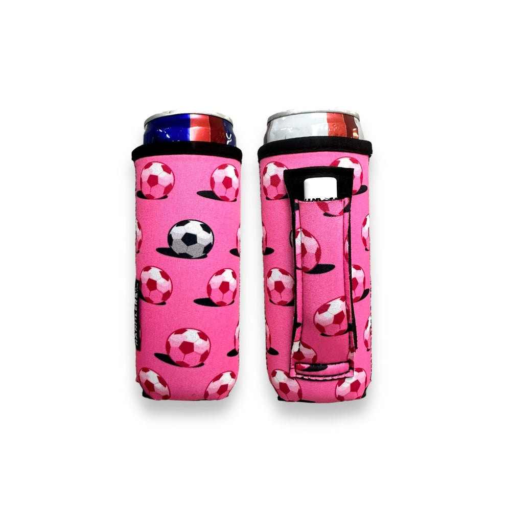Pink Soccer 12oz Slim Can Handler™ - Drink Handlers