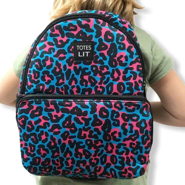 Blue Leopard Small Backpack